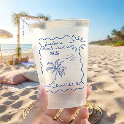 Custom Family Beach Vacation Cups - Family Trip, Friends Trip, Summer Trip - Personalized Cups