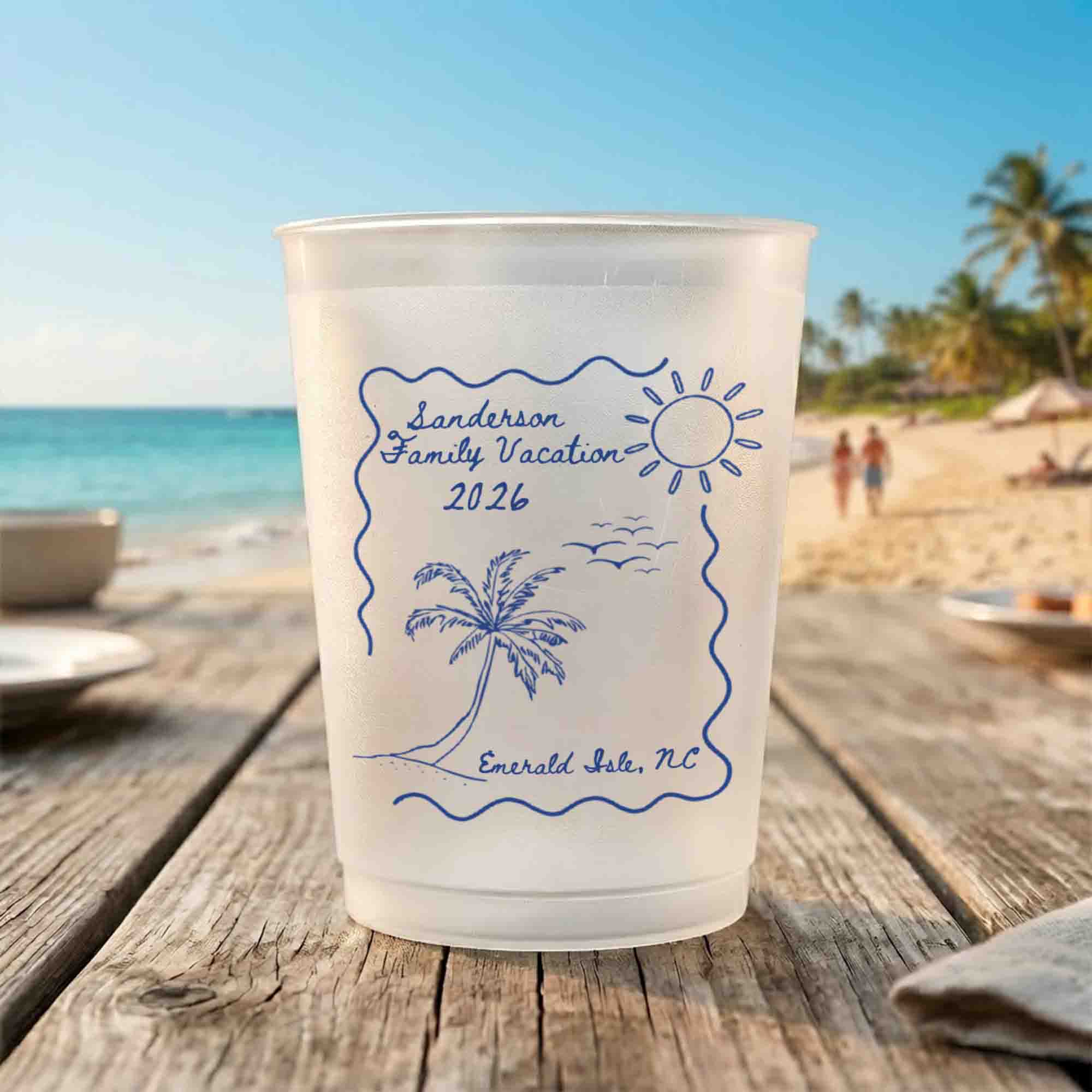 Custom Family Beach Vacation Cups - Family Trip, Friends Trip, Summer Trip - Personalized Cups