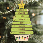 Custom Family Name Christmas Tree Ornament - Personalized Wooden Ornament
