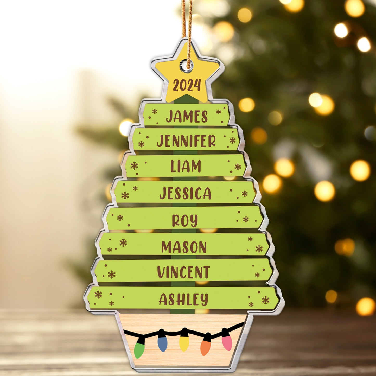 Custom Family Name Christmas Tree - Personalized Acrylic Ornament