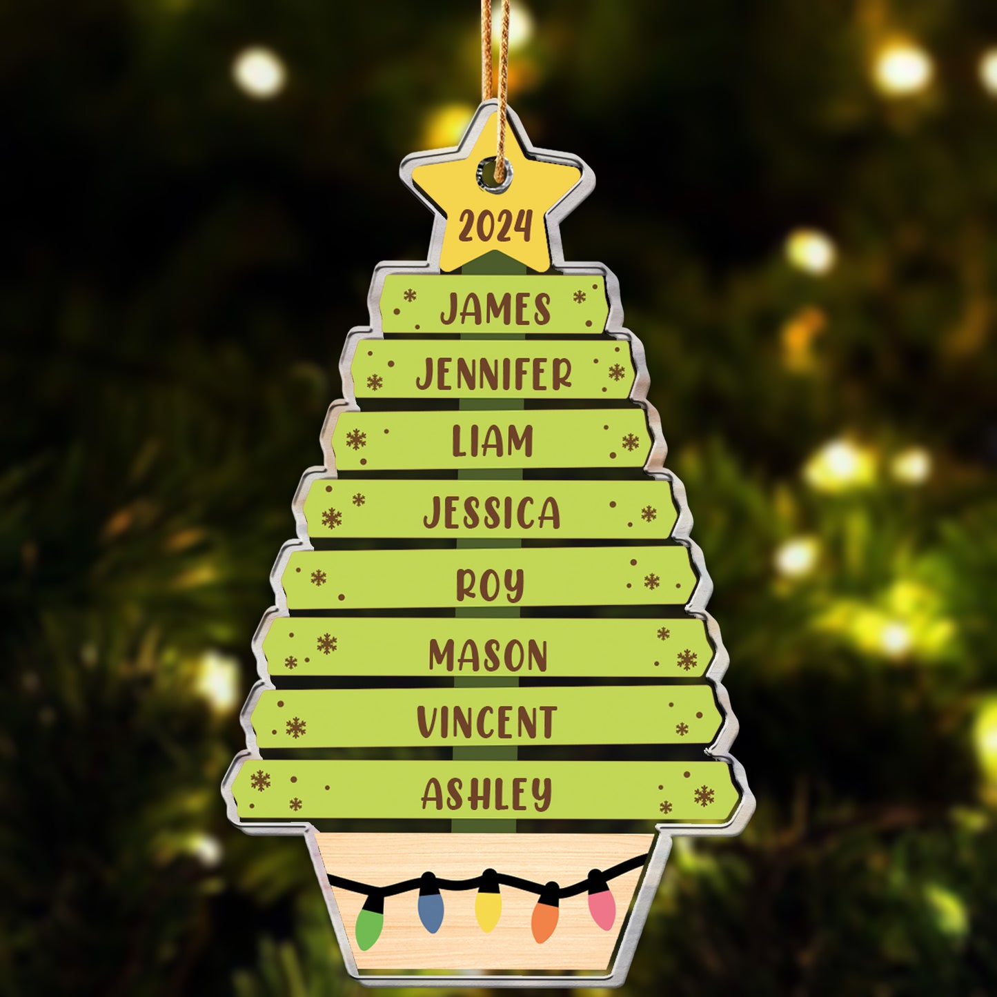 Custom Family Name Christmas Tree - Personalized Acrylic Ornament