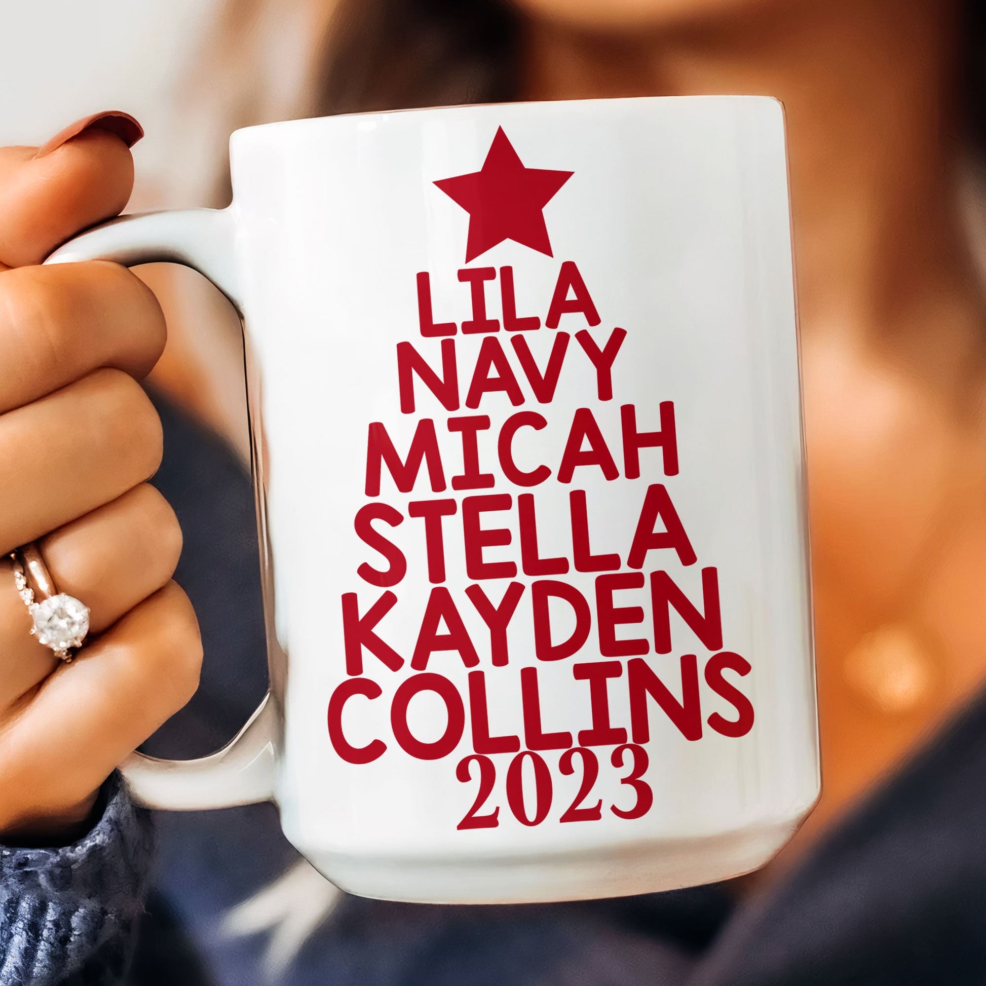 Custom Family Photo and Name Coffee Mug