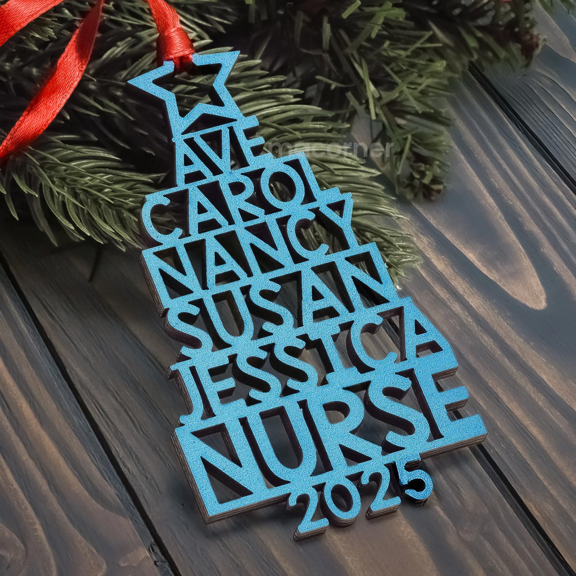 Custom Family Names 2025 Christmas Tree Up To 14 Names - Personalized Family Ornament
