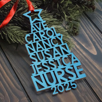 Custom Family Names 2025 Christmas Tree Up To 14 Names - Personalized Family Ornament