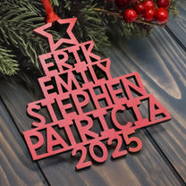 Custom Family Names 2025 Christmas Tree Ornament Up To 14 Names - Personalized Family Ornament