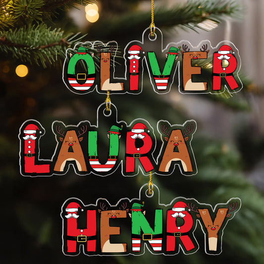 Custom Family Name Elf Santa Letter For Kids, Family, Bulk Gifts - Personalized Acrylic Ornament