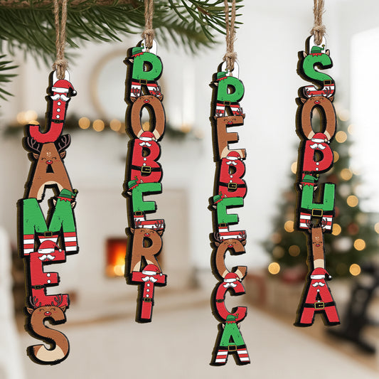 Custom Family Name Elf Santa Letter For Kids, Siblings - Personalized Family Ornament