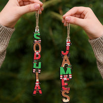 Custom Family Name Elf Santa Letter For Kids, Siblings - Personalized Family Ornament