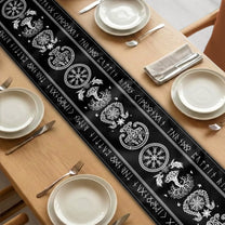 Custom Family Name In Viking Runes - Personalized Table Runner