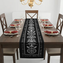 Custom Family Name In Viking Runes - Personalized Table Runner