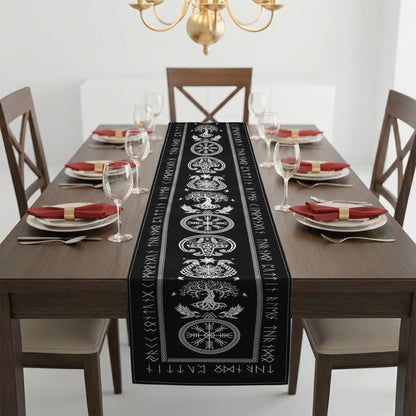 Custom Family Name In Viking Runes - Personalized Table Runner