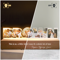 Custom Family Name Photo Collage - Personalized Photo LED Night Light