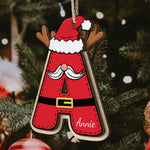 Custom Family Name - Santa Claus Christmas Family Names - Personalized Wooden Ornament
