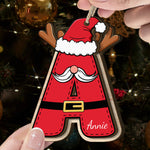 Custom Family Name - Santa Claus Christmas Family Names - Personalized Wooden Ornament