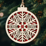 Custom Family Name Snowflake, 2026 Christmas Family Ornament With Name - Personalized Wooden Ornament