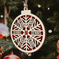 Custom Family Name Snowflake, 2025 Christmas Family Ornament With Name - Personalized Wooden Ornament