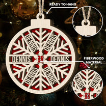 Custom Family Name Snowflake, 2025 Christmas Family Ornament With Name - Personalized Wooden Ornament