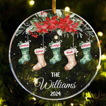 Custom Family Name Stocking - Personalized Acrylic Ornament