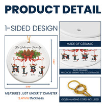 Custom Family Name With Christmas Alphabet - Personalized Ceramic Ornament