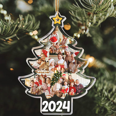 Custom Family Photo 2026 Christmas Tree - Personalized Photo Acrylic Ornament