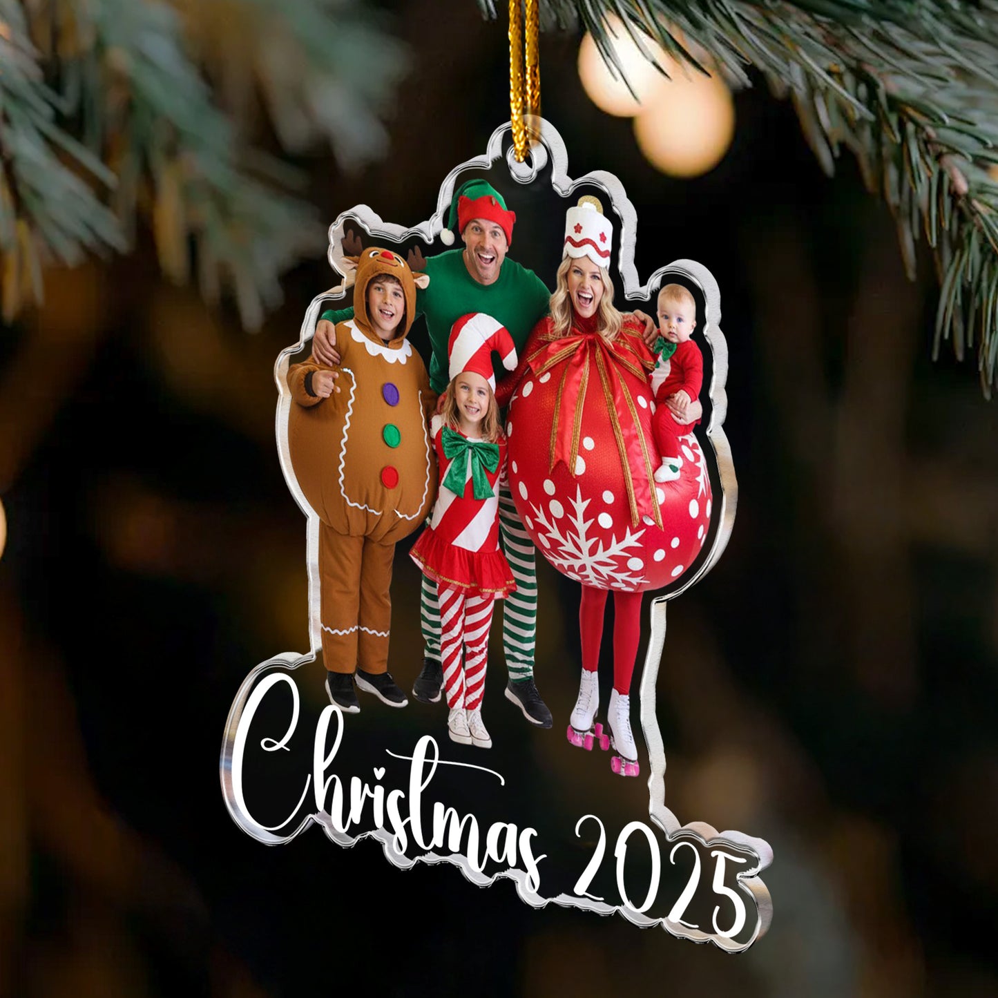 Custom Family Photo Christmas - 1st Baby, Family, Couples, Pet Lovers - Personalized Acrylic Photo Ornament