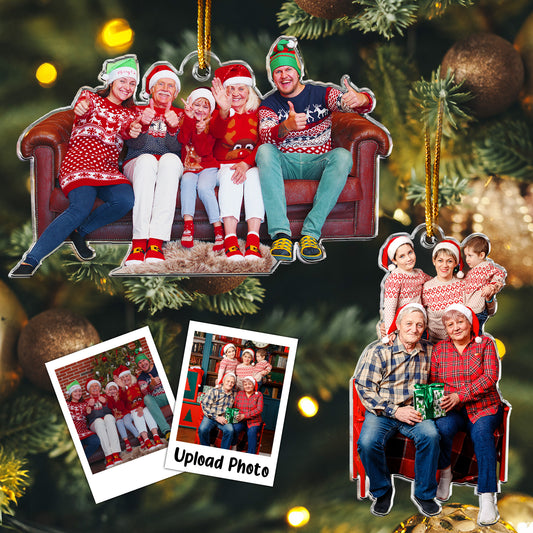 Custom Family Photo Christmas Decoration - Personalized Acrylic Photo Ornament