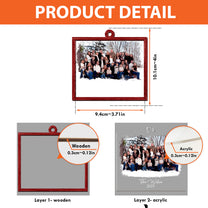 Custom Family Photo Frame For Family, Friends, Grandparents - Personalized Wood And Acrylic Photo Ornament