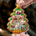 Custom Family Photo Ornament Gingerbread Christmas Tree Cookie - Personalized Acrylic Photo Ornament