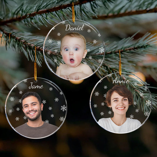 Custom Family Photo Ornament - Personalized Acrylic Photo Ornament