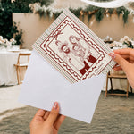 Custom Family Photo Sketch Line Art Christmas Gifts Card - Personalized Cards