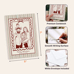 Custom Family Photo Sketch Line Art Christmas Gifts Card - Personalized Cards