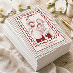 Custom Family Photo Sketch Line Art Christmas Gifts Card - Personalized Cards
