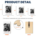 Custom Family Polaroid Photo & Message For Him, Daddy, Papa - Personalized Wooden Photo Car Visor Clip