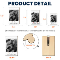 Custom Family Polaroid Photo & Message For Him, Daddy, Papa - Personalized Wooden Photo Car Visor Clip