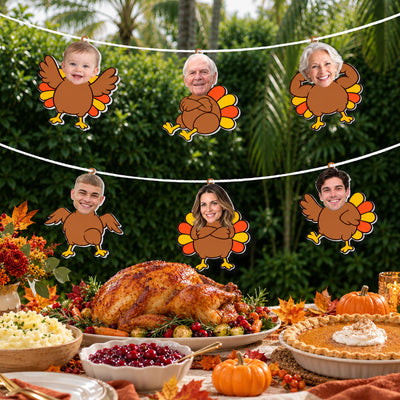 Custom Family's Face, Thanksgiving Decor, Thanksgiving Party - Personalized Garland Banner