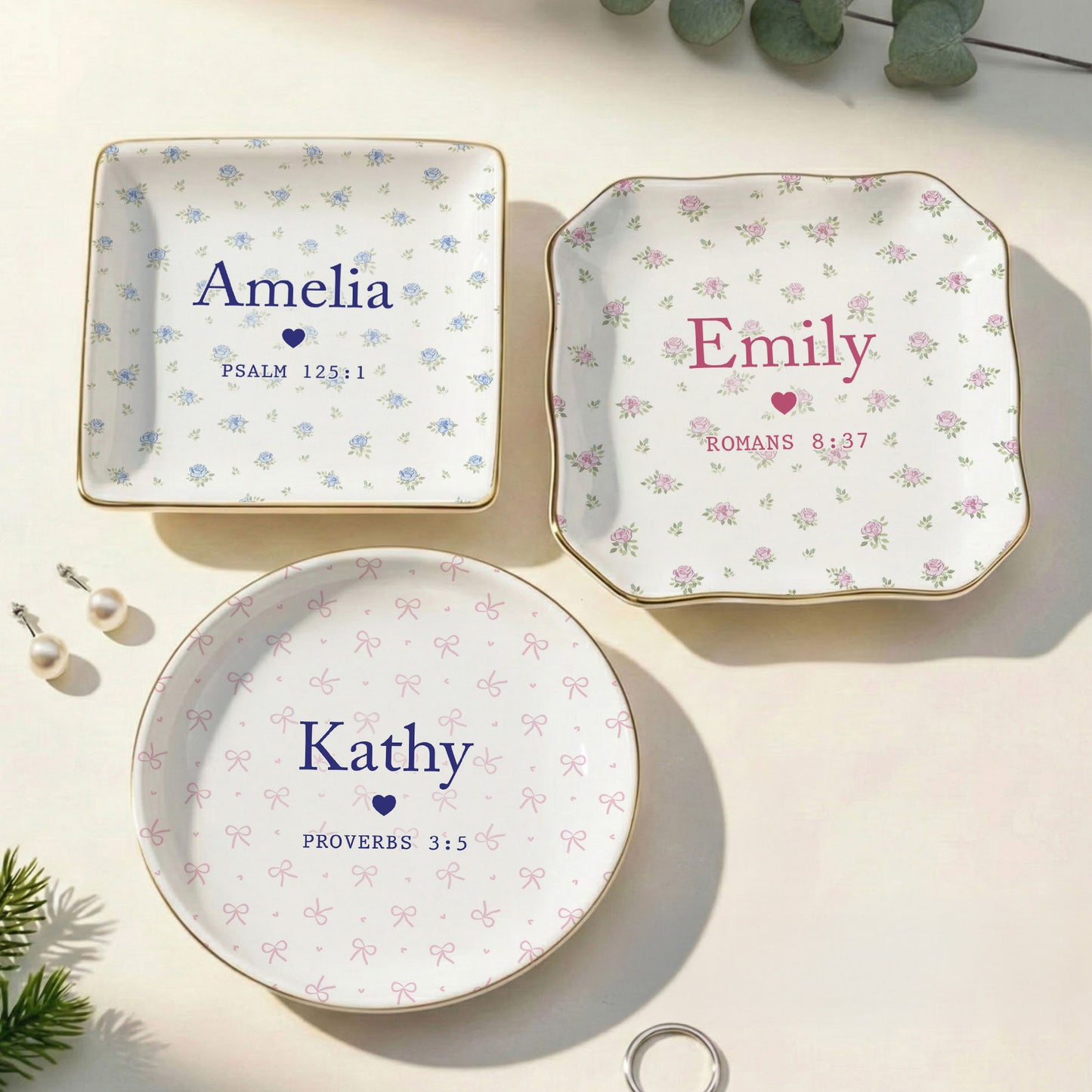 Custom Favorite Bible Verse And Name Faith Gift - Personalized Jewelry Dish