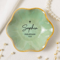 Custom Favorite Bible Verse And Name Faith Gift For Her - Personalized Jewelry Dish