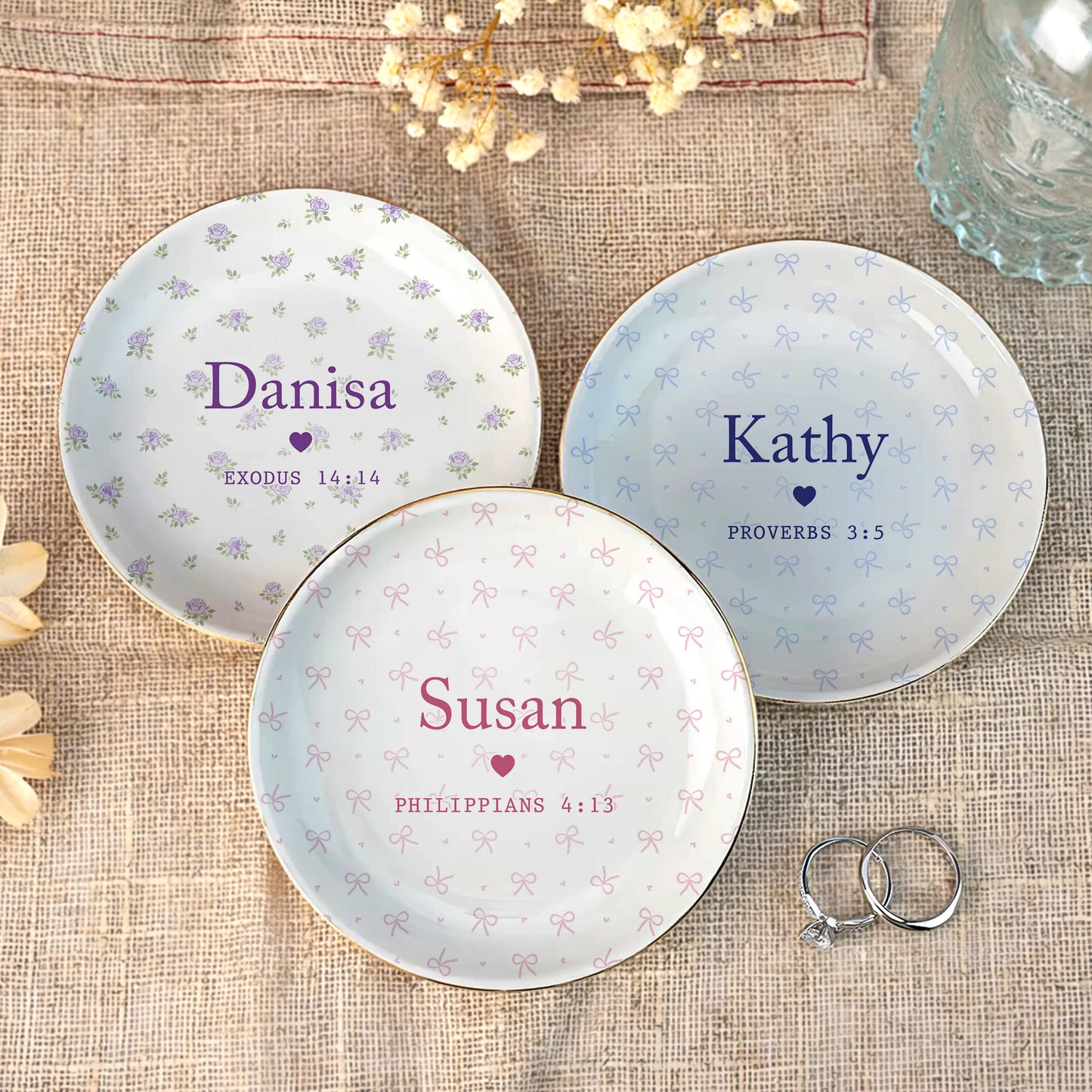 Custom Favorite Bible Verse And Name Faith Gift - Personalized Jewelry Dish