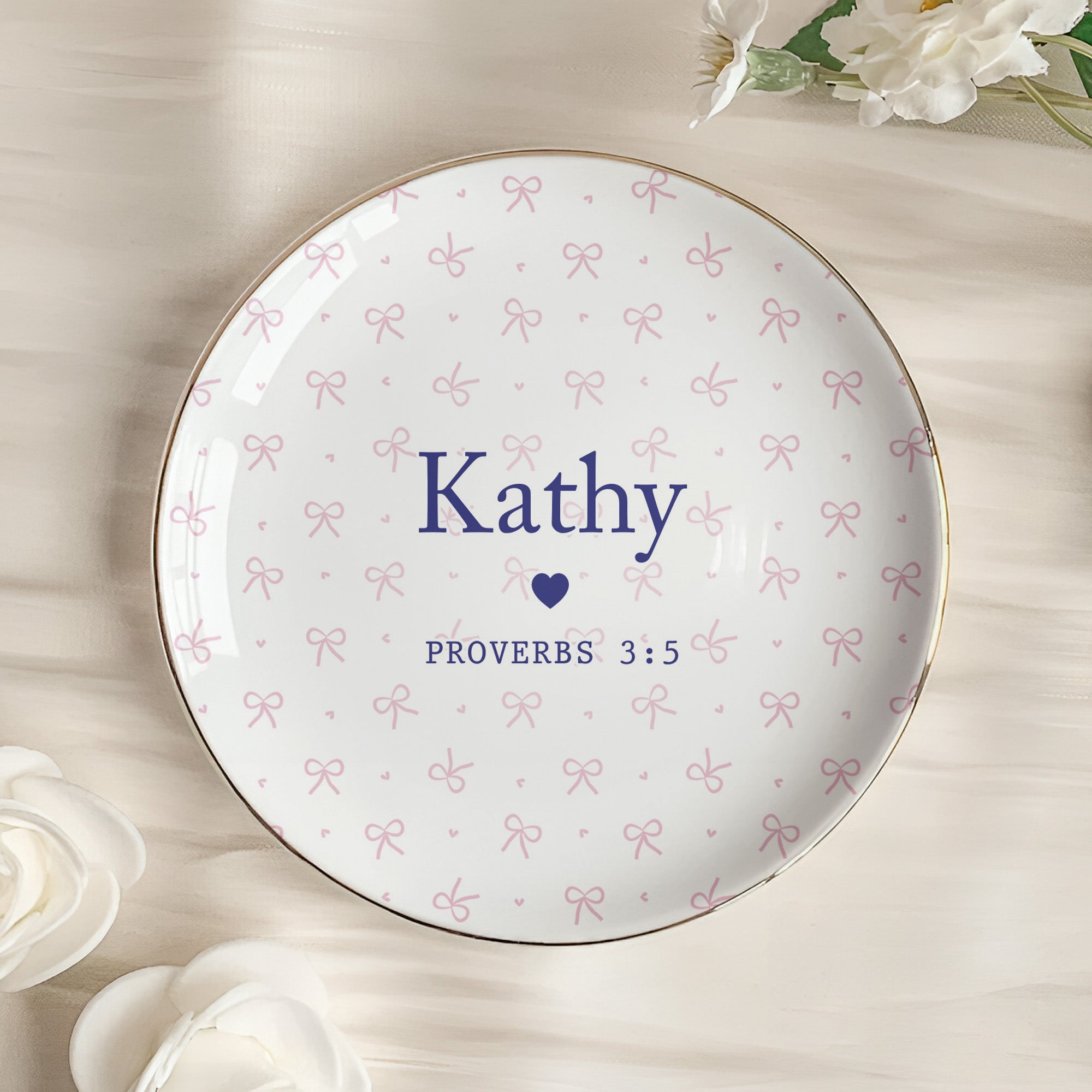 Custom Favorite Bible Verse And Name Faith Gift - Personalized Jewelry Dish