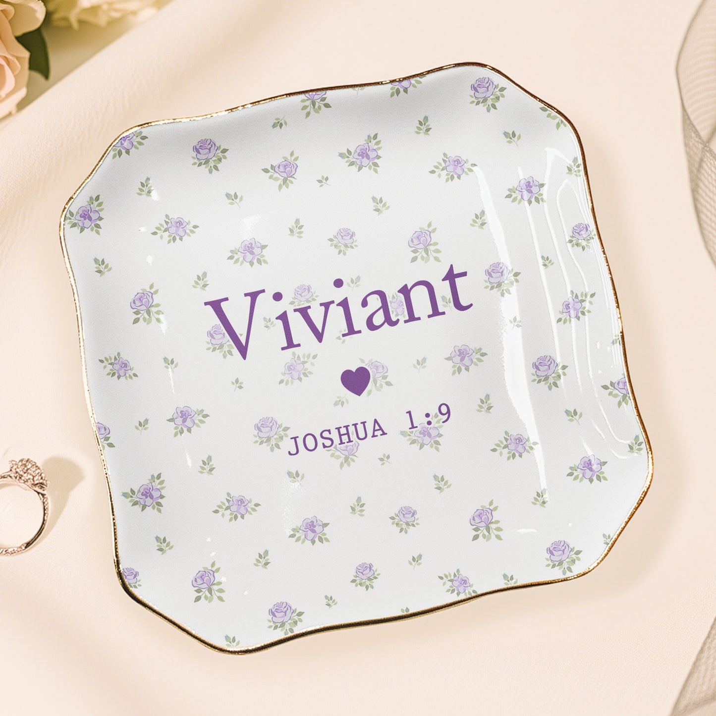 Custom Favorite Bible Verse And Name Faith Gift - Personalized Jewelry Dish