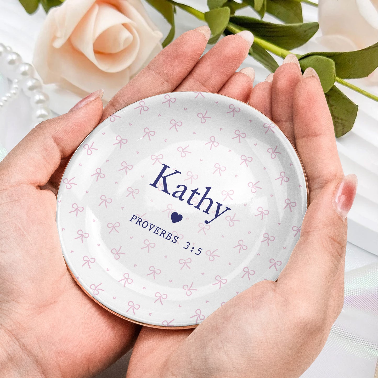 Custom Favorite Bible Verse And Name Faith Gift - Personalized Jewelry Dish