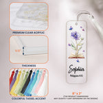 Custom Favorite Bible Verse References With Birth Flower - Custom Acrylic Bookmark