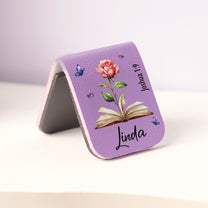 Custom Favorite Bible Verse References With Birth Flower - Personalized Leather Magnetic Bookmark