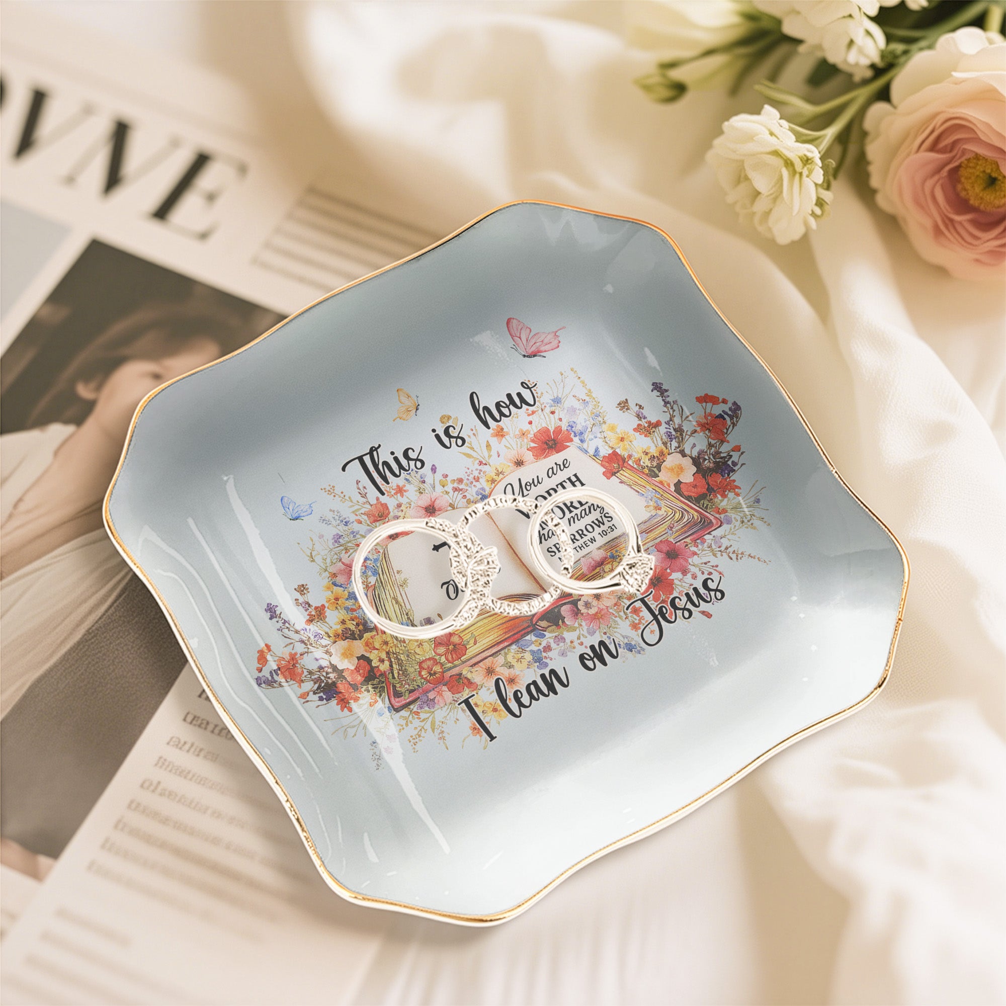 Custom Favorite Bible Verse This Is How I Fight My Battles - Personalized Jewelry Dish