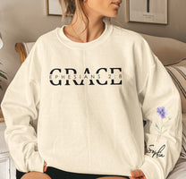 Custom Favorite Bible Verse With Birth Flower - Personalized Sweatshirt