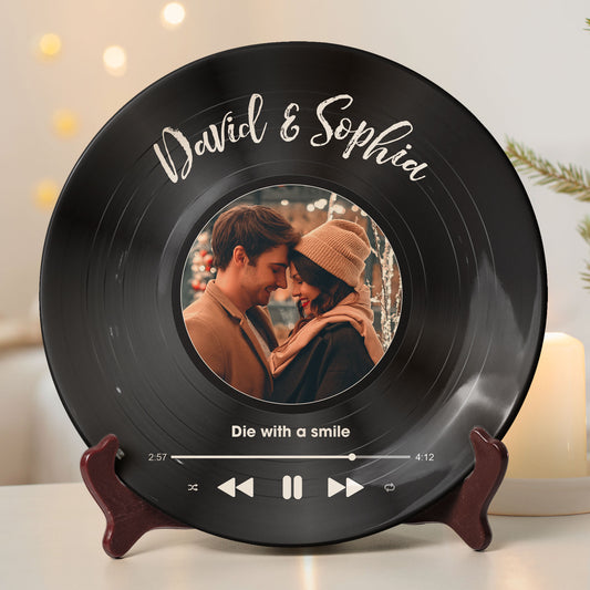 Custom Favorite Song And Photo - Personalized Photo Ceramic Plate