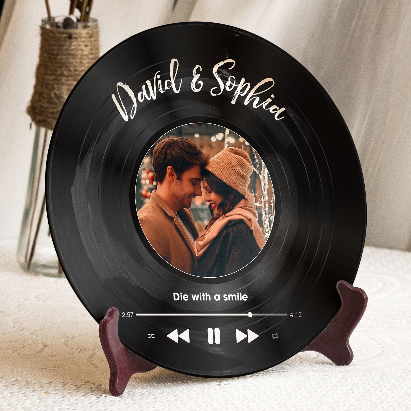 Custom Favorite Song And Photo - Personalized Photo Ceramic Plate