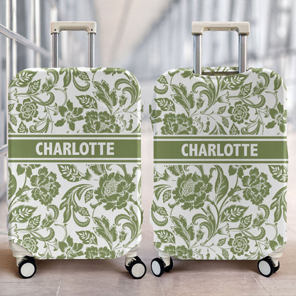 Custom Floral - Personalized Luggage Cover