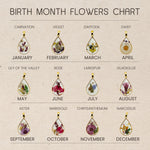 Custom Flowers For Friends, Mom, Daughter - Personalized Birth Month Flower Necklace