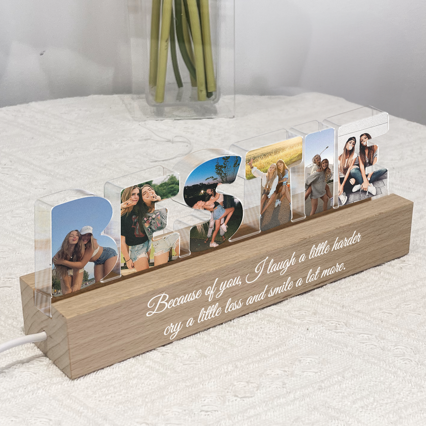 Custom Friendship Photo Collage - Personalized Photo LED Night Light